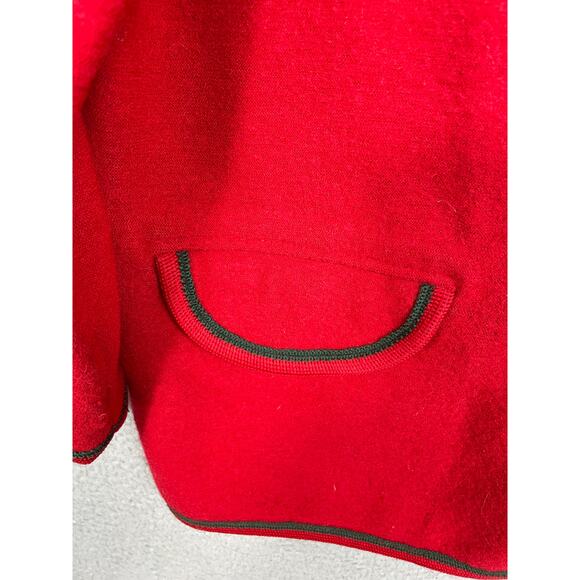 Vintage Stapf Pure New Wool Red Cardigan Sweater Size 40 - Picture 10 of 14